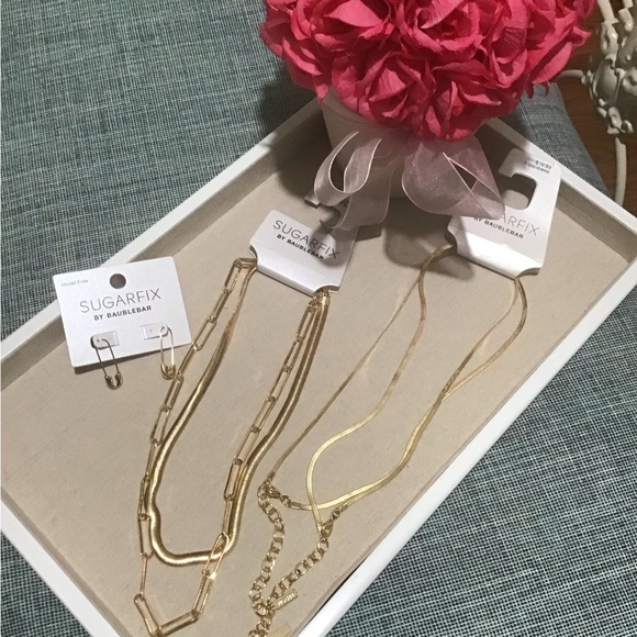 SUGAR FIX BUNDLE DEAL!! 2Set Of Gold Tone Necklaces&Earrings.Very Nice NEW .🍁🍂 - Picture 6 of 10